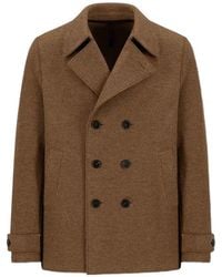 Harris Wharf London - Double-Breasted Peacoat - Lyst