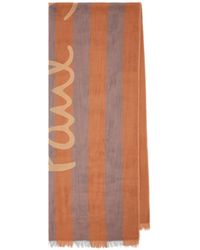 Paul Smith - Striped Logo-Print Scarf - Lyst