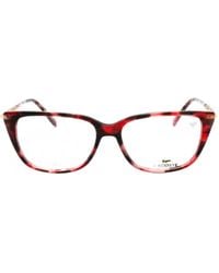 Lacoste - Tortoiseshell-Effect Rectangle-Frame Glasses - Lyst