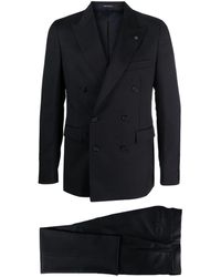 Tagliatore - Brooch-detail Double-breasted Suit - Lyst