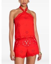 retroféte - Caliane Broderie-Anglaise Halterneck Top - Lyst