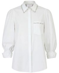 Cinq À Sept - Kaitlin Crystal-Embellished Puff-Sleeve Shirt - Lyst