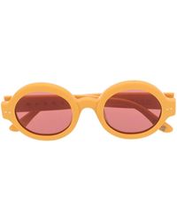 Marni - Gafas de sol con montura redonda y logo - Lyst