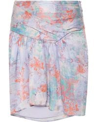 IRO - Floral Print Silk Mini Skirt - Lyst