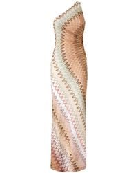 Missoni - One-Shoulder Zigzag-Knit Maxi Dress - Lyst