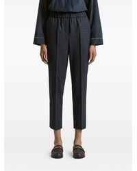 Peserico - Elasticated-Waist Checked Trousers - Lyst