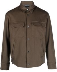 Emporio Armani - Brushed Cargo-pocket Shirt Jacket - Lyst