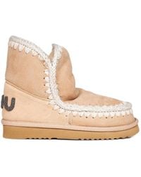 Mou - Crochet-Stitch Sheepskin Snow Boots - Lyst