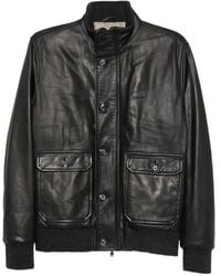 Barba Napoli - Veste En Cuir À Col Montant - Lyst