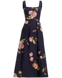 Elie Saab - Floral-Print Midi Dress - Lyst