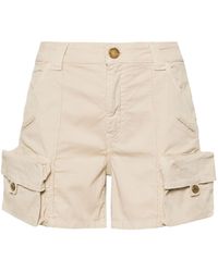 Pinko - Cargo Cotton Mini Shorts - Lyst