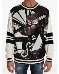 Dolce & Gabbana - Jazz Sequined Guitar Pullover Top Sweater - Lyst