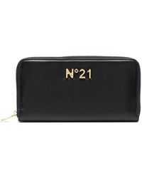 N°21 - Portefeuille zippé à plaque logo - Lyst