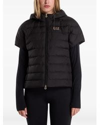 EA7 - Quilted Hooded Jacket - Lyst
