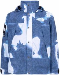 Supreme - X The North Face Bleached Denim-Print Mountain Jacket - Lyst