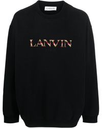 Lanvin - Embroidered Logo Crew Neck Sweatshirt - Lyst
