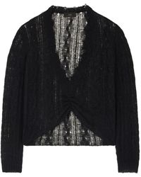 Alanui - V-Neck Frayed-Edge Sweater - Lyst