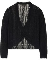 Alanui - V-Neck Frayed-Edge Sweater - Lyst