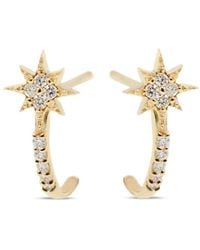 Anzie - Aztec North Star Diamond Hoop Earrings - Lyst