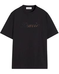 Lanvin - Denim Script Logo T-Shirt - Lyst