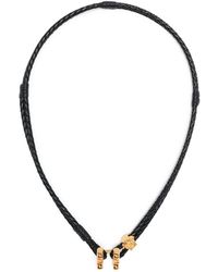 Versace - Medusa-charm Braided Leather Necklace - Lyst