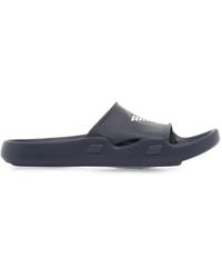 Emporio Armani - Logo-Print Slip-On Sandals - Lyst
