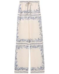 Claudie Pierlot - Floral-Print Linen Trousers - Lyst