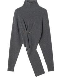 Lanvin - Asymmetrischer Pullover Mit Sicherheitsnadel - Lyst