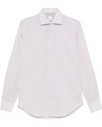Eleventy - Chemise Rayée À Col Italien - Lyst