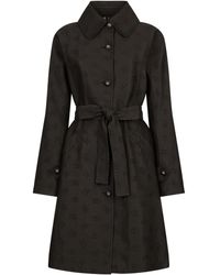 Dolce & Gabbana - Quilted Jacquard Trench Coat With Dg Logo - Lyst