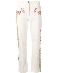 Etro Vaqueros rectos con bordado floral - Multicolor