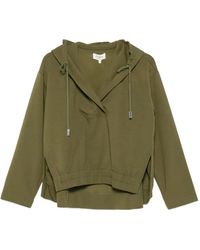 Psophia - Drawstring-Hood Elasticated-Hem Hoodie - Lyst