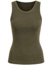 Vince - Ribbed Scoop-Neck Tank Top - Lyst