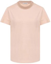 Moncler - Crochet-Detail Cotton T-Shirt - Lyst