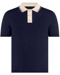 Manière De Voir - Contrast Detail Luxe Knit Polo Shirt - Lyst
