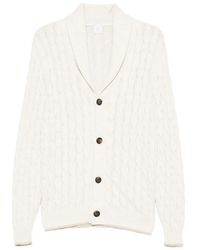 Eleventy - Cable-Knit Buttoned Cardigan - Lyst