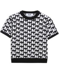 MSGM - Patterned Short-Sleeve T-Shirt - Lyst