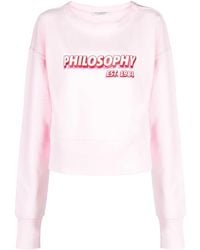 Philosophy Di Lorenzo Serafini - Logo-Print Cotton Sweatshirt - Lyst