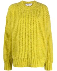 MSGM - Chunky-Knit Crew-Neck Jumper - Lyst
