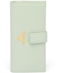Prada saffiano leather wallet with shoulder strap