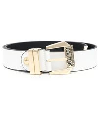 Versace - Engraved-logo Leather Belt - Lyst