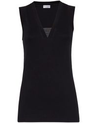 Brunello Cucinelli - Cotton Blend Tank Top - Lyst