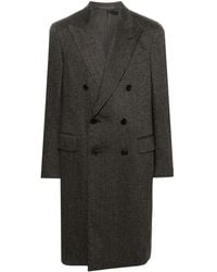 Caruso - Herringbone Coat - Lyst
