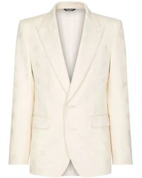 Dolce & Gabbana - Einreihiges Sakko Mit Dg-Logo - Lyst
