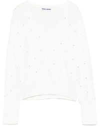 DKNY - Jersey con cuello en V y apliques - Lyst