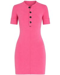 Chloé - Ribbed-Knit Short-Sleeve Dress - Lyst