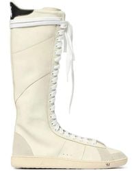Patrizia Pepe - Boxeur Skin Knee-High Lace-Up Sneakers - Lyst