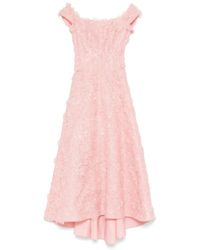 Costarellos - Abito Midi Con Ricamo A Fiori - Lyst