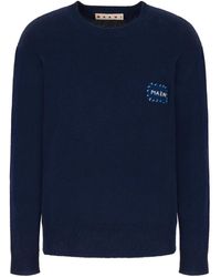 Marni - Jersey Con Cuello Redondo Y Parche Del Logo - Lyst