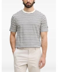 Mos Mosh - Horizontal-Stripe Embroidered-Logo T-Shirt - Lyst